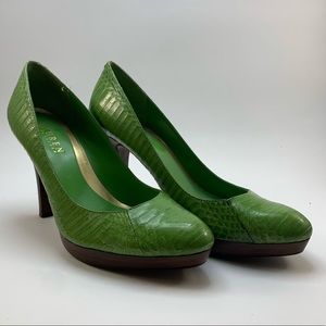 Ralph Lauren Green Snakeskin Heel